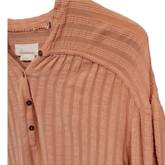 Anthropologie
Coral Gauzy Semi Sheer Ballon Longsleeve Top XS - Picture 3 of 11